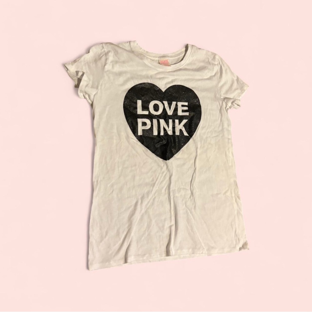 Love Pink Heart T-Shirt - White